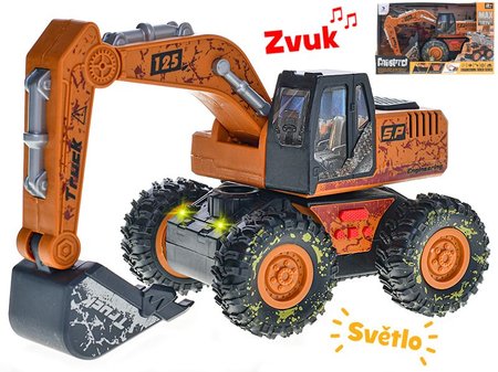 Bagr 25cm na setrvank na baterie se svtlem a zvukem v krabice