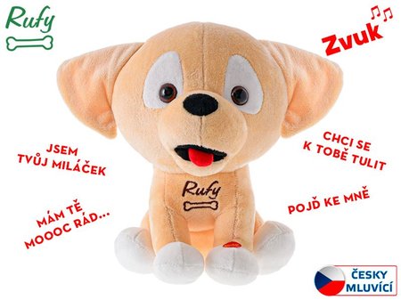 Pejsek Rufy plyov 19cm na baterie esky mluvc