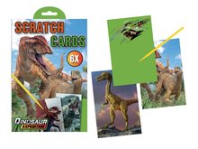 Vykrabvac karty 21x14cm s obrzky 6ks dinosau motivy