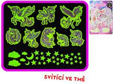 Hvzdiky a nlepky jednoroec svtc ve tm 40ks
